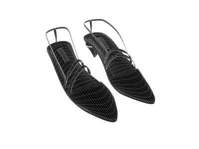 Medium Heel Shoes v2 004 Low-poly 3D model