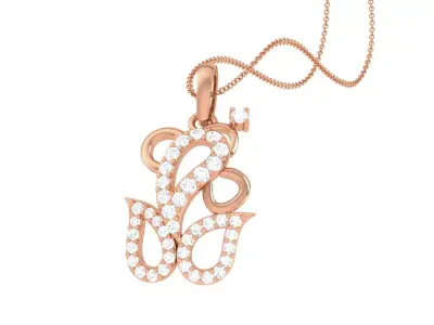 Spiritual Ganesha Pendant 3D print model 3