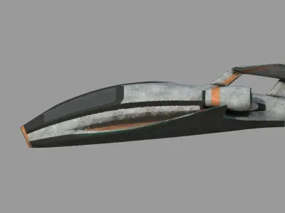 Sci Fi space ship  Low-poly 3D model
