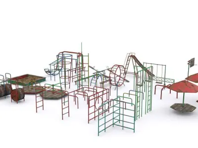 Old playground Low-poly 3D model purchase