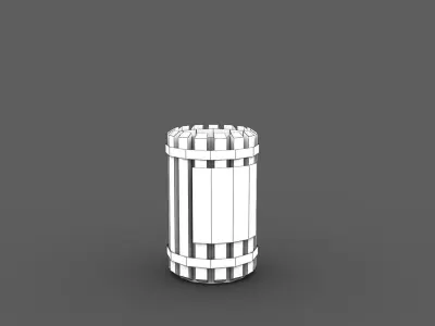 Trash Can Low-poly 3D model