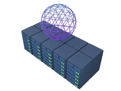 Huge Server Computing Icon v1 002 Low-poly 3D model
