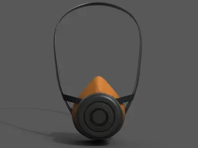 Gas mask protection futuristic technology fantasy  Low-poly 3D model