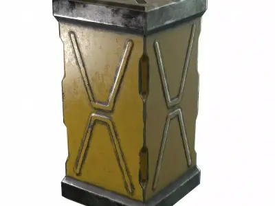 Scifi Industrial Crate Low-poly 3D model
