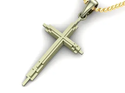 Light Gold Cross New Design  CP 60 3D print model