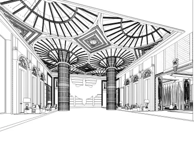 hotel lobby 3D model