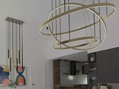 3 Modern Chandeliers 3D model