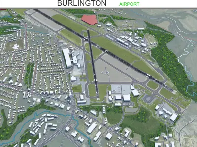 Burlington Airport 10km Low-poly 3D model
