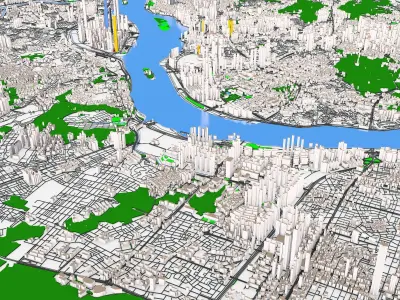 Cityscape Seoul South Korea 3D model
