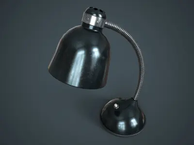 Old table lamp Low-poly 3D model