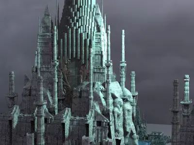 Celtic Gods Engraved City 2 3D model