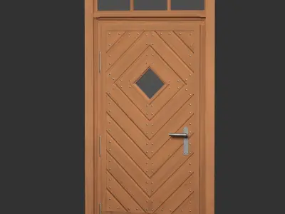 Wood Entrance Door 5 3D model