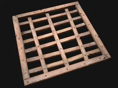 Medieval Roof  Wooden Lattice Low-poly 3D model