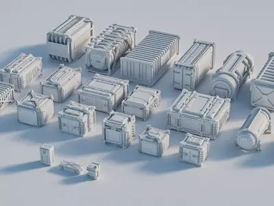 22 Industrial and Military Prop Collection 3D model