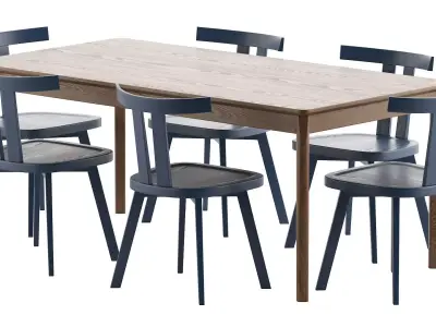 Patch Table and GRAY 23 chair 3D model
