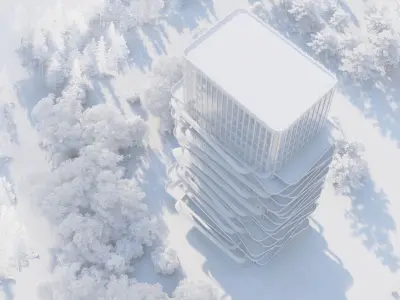 office buildings of the future Low-poly 3D model