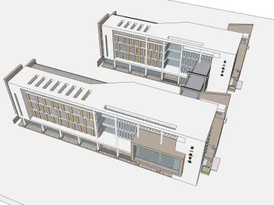 Office-Teaching Building-Canteen 42 3D model