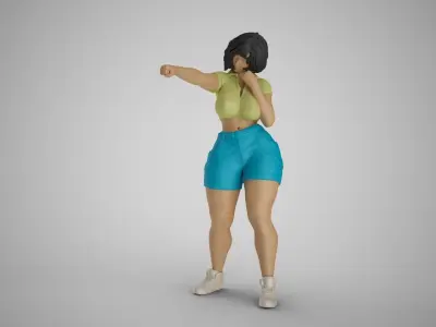 Street Brawler Girl 3D print model