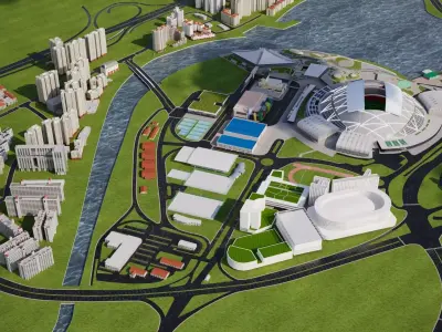 Singapore National Stadium 3D model