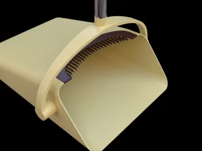 Broom 3d model two brooms and dustpan Low-poly 3D model