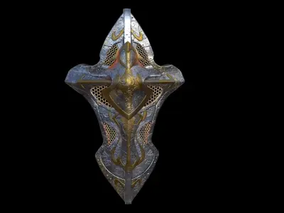 Fantasy shield Low-poly 3D model