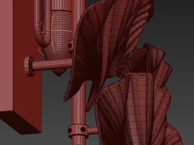Olivier set of four fans 3D model