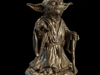 Yoda Figurine fan lowpoly PBR 3d model Low-poly 3D model