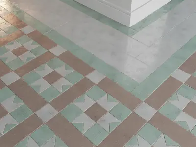Victorian Floor Tiles Low-poly 3D model