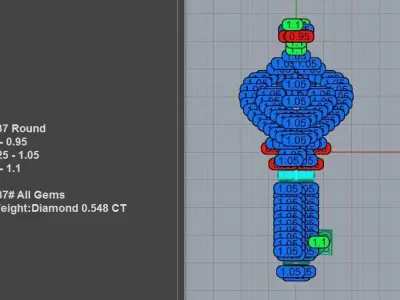 Perfect Diamond Heart Key Pendant Necklace 3D print model