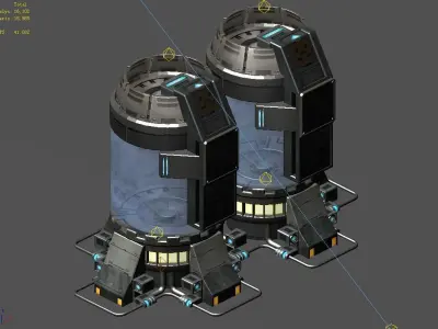 Future World - Ground Chemical Container 05 3D model