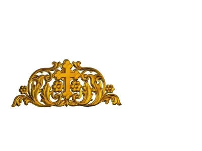 Ornamental Christian Cross STL - Element 3D print model