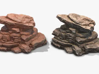 Sharp Rock 3 two texture Low-poly 3D model