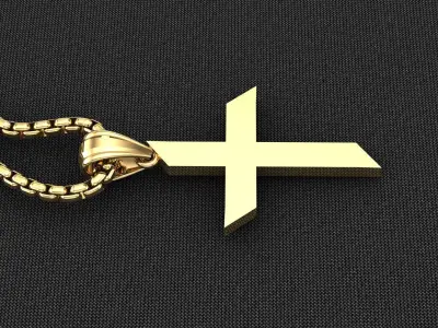 High Cross Pendant Light Gold 18K 3CP083 3D model