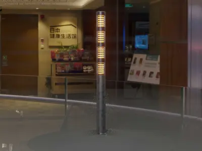 Galvanized Light-Column -15- Street-Light 9 Low-poly 3D model