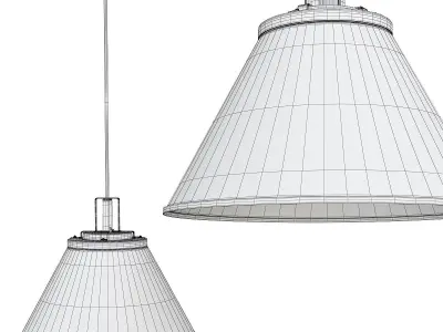 BUTTE 18 CONE AGED BRASS PENDANT Low-poly 3D model