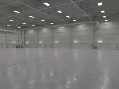Airplane Hangar Interior 1 Low-poly 3D model