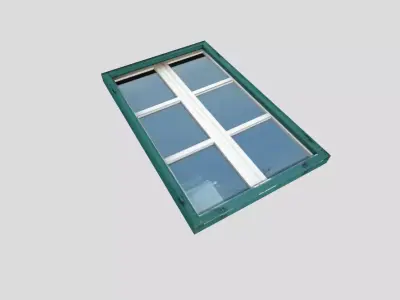 low poly window 7 upvc frame Low-poly 3D model