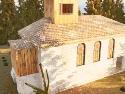 old church Low-poly 3D model purchase