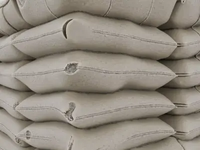 Defensive Sandbag Wall for 3D print 3D model