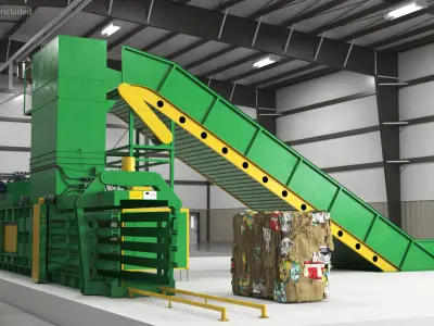 Horizontal Hydraulic Baler Machine Green 