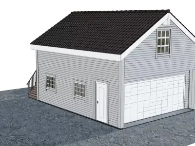 Double garage  3D model