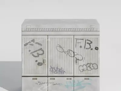 Realistic European Electrical Box Big Low-poly 3D model