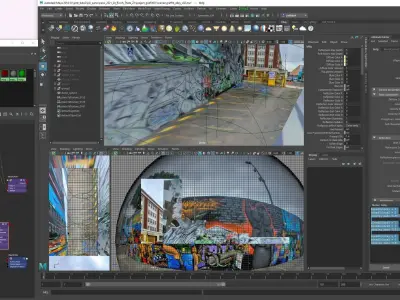 HDR 360 Panos PLUS 3D model of DTLA Arts District Graffiti alley 3D model