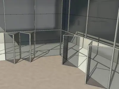 Fully Parametric Curtain Wall BiFold Doors Panels 3D model