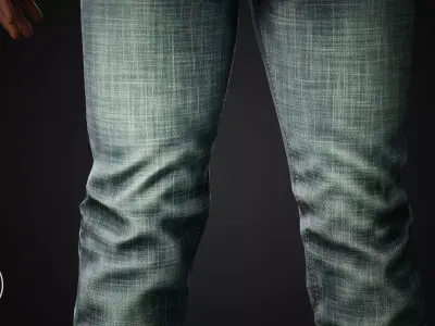 Jeans and Boots Outfit Low-poly 3D model