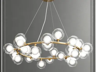 Collection of glass milk chandelier 3D model