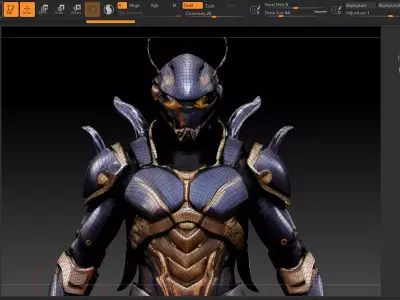020 Futuristic Armored Sci-Fi Mech Character 200cm- Game Ready Low-poly 3D model