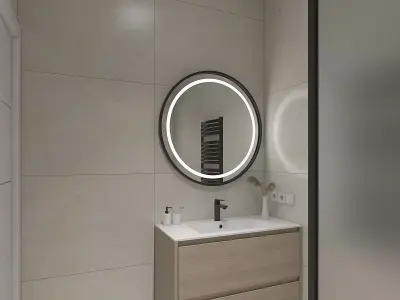 Simple but cozy shower room 3D model
