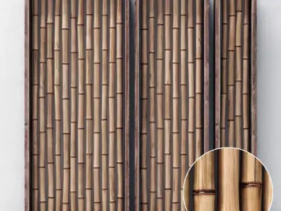 Bamboo decor frame 3D model