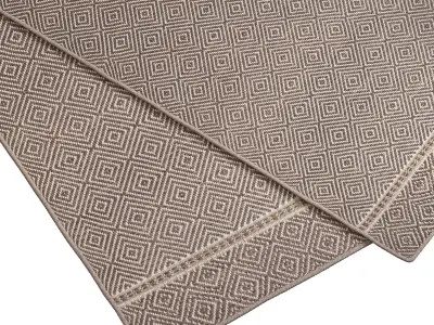 Carpet set 2200 - Jute Rug- 4K 3D model